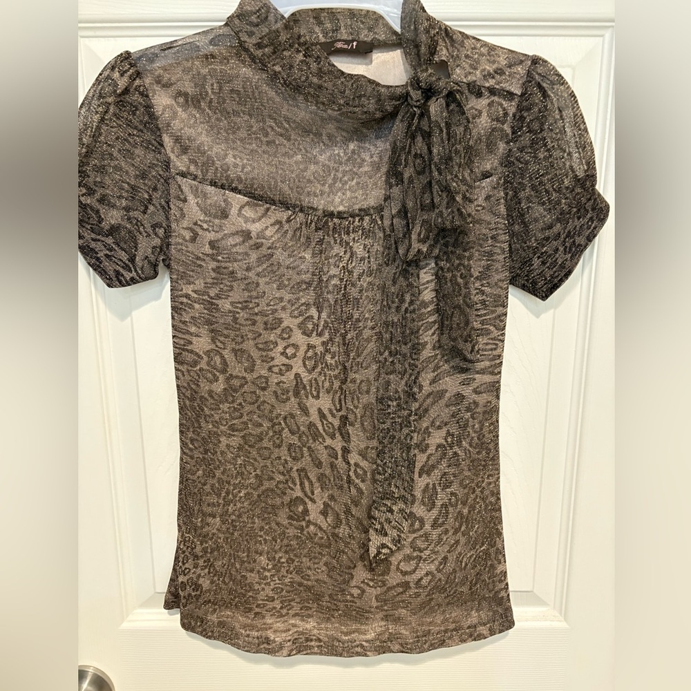 Animal Print Short Sleeve Top